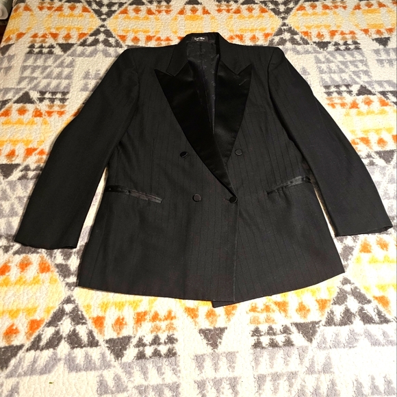 Lord West NY Black Double Breasted Tuxedo Ensemble Size 44L Made In The USA - Picture 1 of 16
